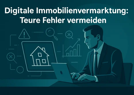 Slug: digitalisierung-immobilienverkauf-fehler-vermeiden

Meta Title: Digitale Immobilienvermarktung: Teure Fehler vermeiden

Meta Description: Wir zeigen die häufigsten Fehler bei der digitalen Immobilienvermarktung und wie Sie teure Folgeschäden vermeiden. Jetzt Risiken kennenlernen! wir brauchen ein viel moderneres digitales bild zu dem thema, dezent, seriös und professionell