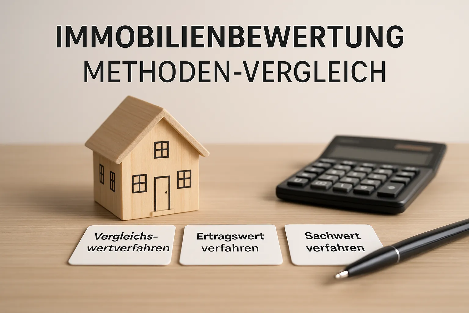 immobilienbewertung-methoden-vergleich. hier benötigen wir ein dezentes, seriöses und professionelles fotorealiustisches bild. je weniger text desto besser, einfach passend für einen ifnormativen Blogartikel